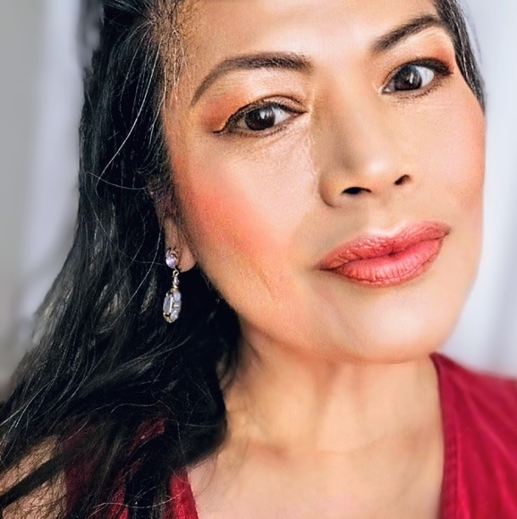 Victorian Lavender Opalite Milky & Swarovski Matte Lavender Crystal Earrings - Picture 5 of 6